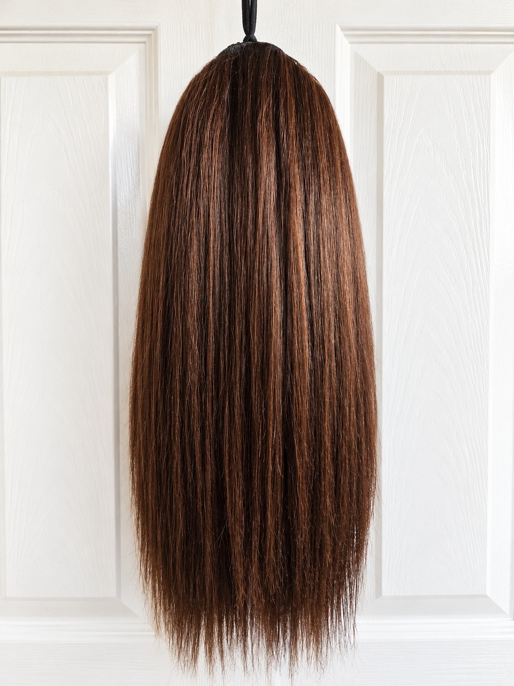 18” Posh Hairpiece – Long Brown Straight Cheer/Other Ponytail
